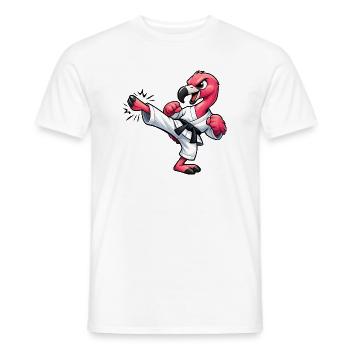 Flamingo Karate Kick Martial Arts Martial Arts - Men's T-Shirt - white - Front - AI Model Male 178 dark (178cm)