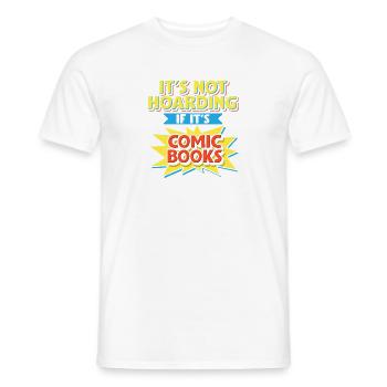 It's Not Hoarding If It's Comic Books Art Tee - Men's T-Shirt - white - Front - AI Model Male 178 dark (178cm)