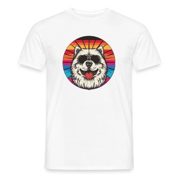 Sunglasses Dog in Rainbow - Men's T-Shirt - white - Front - AI Model Male 178 dark (178cm)