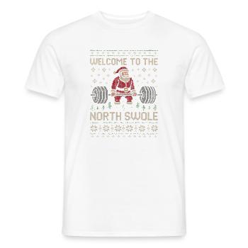Welcome to the North Swole Funny Christmas Workout - Men's T-Shirt - white - Front - AI Model Male 178 dark (178cm)