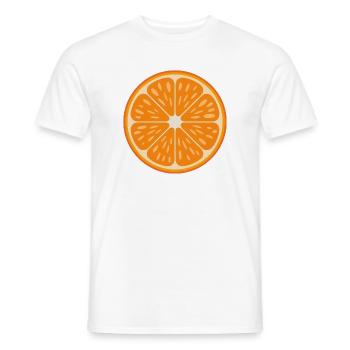 Lebendige Orangenscheibenfrüchte Retro-Zitruskunst - Männer T-Shirt - Weiß - Vorne - AI Model Male 178 dark (178cm)