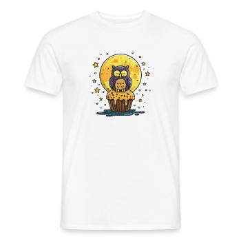 Night Owls Cupcake - Men's T-Shirt - white - Front - AI Model Male 178 dark (178cm)