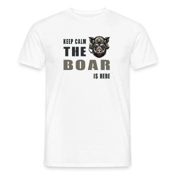 Bleib ruhig – das Wildschwein ist da - Männer T-Shirt - Weiß - Vorne - AI Model Male 178 dark (178cm)