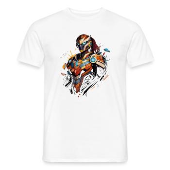 Héroïne de science-fiction futuriste dans un style de bande dessinée - T-shirt homme - blanc - Devant - AI Model Male 178 dark (178cm)