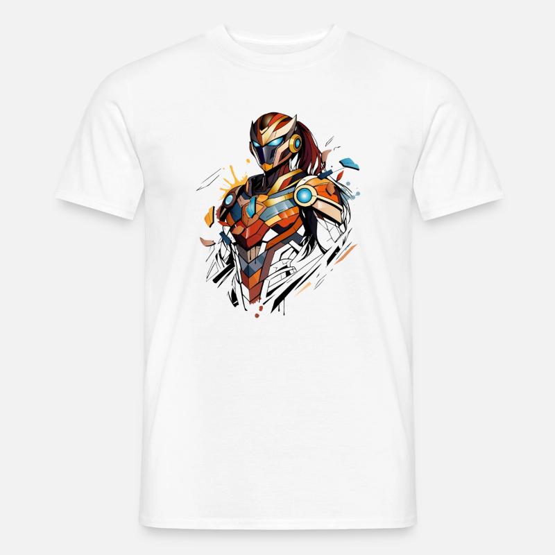 Futuristische Sci-Fi Heldin im Comic-Stil - Männer T-Shirt - Weiß