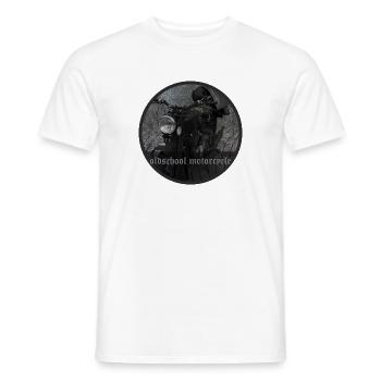 Moto à l’ancienne - T-shirt homme - blanc - Devant - AI Model Male 178 dark (178cm)