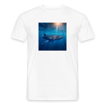 Whale shark in the ocean sea creatures nature design - Men's T-Shirt - white - Front - AI Model Male 178 dark (178cm)