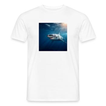 Weißer Hai im Sonnenlicht Ozean Design - Männer T-Shirt - Weiß - Vorne - AI Model Male 178 dark (178cm)