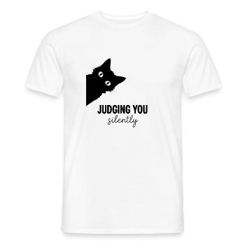 Judging You Silently Corner Cat Eyes - Men's T-Shirt - white - Front - AI Model Male 178 dark (178cm)
