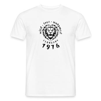 Wild, free & untamed since 02/1976 - Men's T-Shirt - white - Front - AI Model Male 178 dark (178cm)