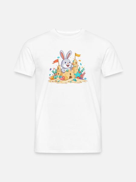 Sommerhäschen am Sandkasten - Männer T-Shirt - Weiß