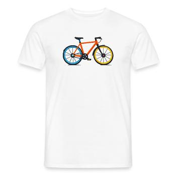Colourful bicycle in contrasting colours - Men's T-Shirt - white - Front - AI Model Male 178 dark (178cm)