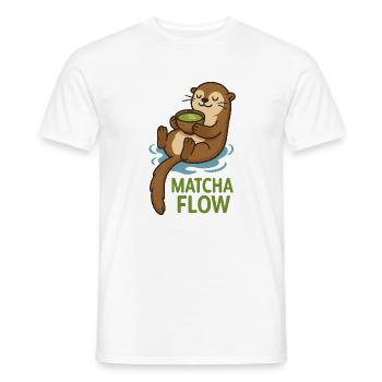 Matcha Flow Otter - Männer T-Shirt - Weiß - Vorne - AI Model Male 178 dark (178cm)