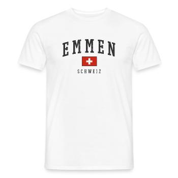 Logo croix d'Emmen, Suisse - T-shirt homme - blanc - Devant - AI Model Male 178 dark (178cm)