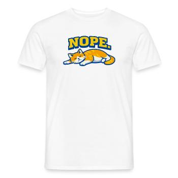 Nope Sleeping Cat Lazy Mood Design - Men's T-Shirt - white - Front - AI Model Male 178 dark (178cm)