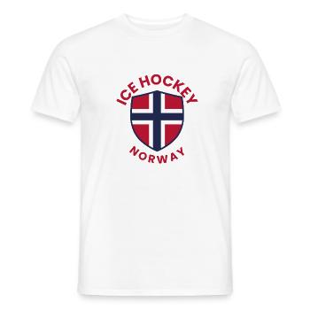 Norge Ishockey Sköld - Men's T-Shirt - white - Front - AI Model Male 178 dark (178cm)