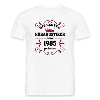 Audiologist Birthday Born in 1985 Colleague - Men's T-Shirt - white - Front - AI Model Male 178 dark (178cm)