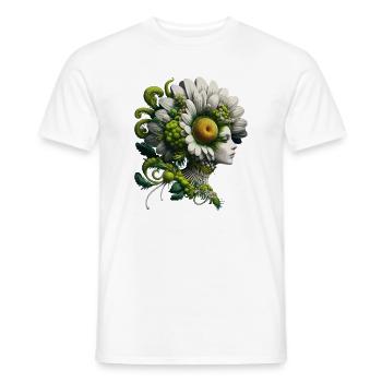 Flora Head Flower Dreams Portrait - Men's T-Shirt - white - Front - AI Model Male 178 dark (178cm)