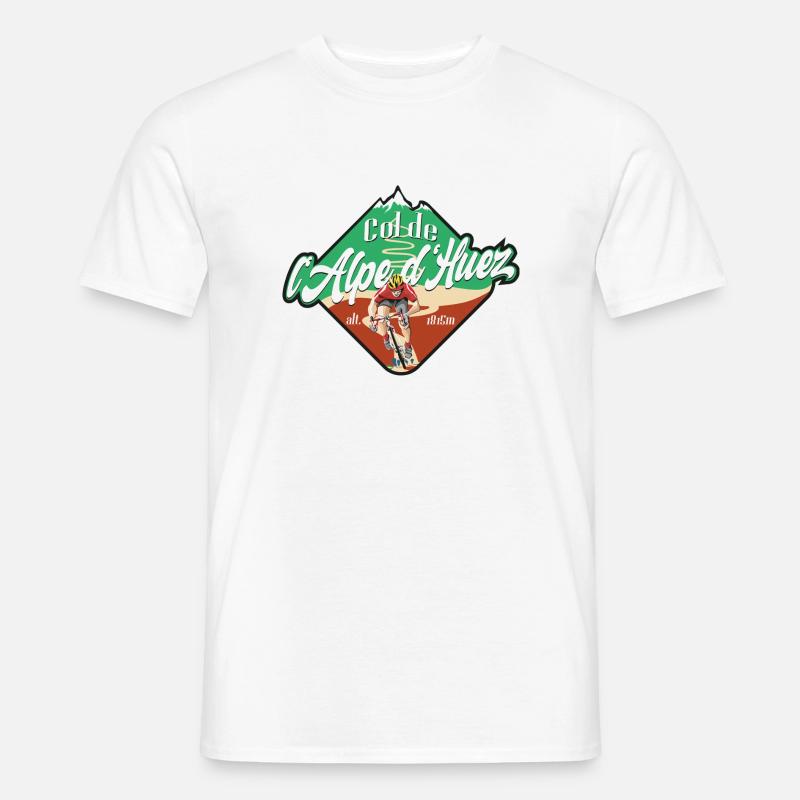 Col de l'Alpe d'Huez Radfahrer - Männer T-Shirt - Weiß