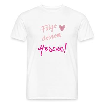 FOLLOW YOUR HEART Print - Men's T-Shirt - white - Front - AI Model Male 178 dark (178cm)