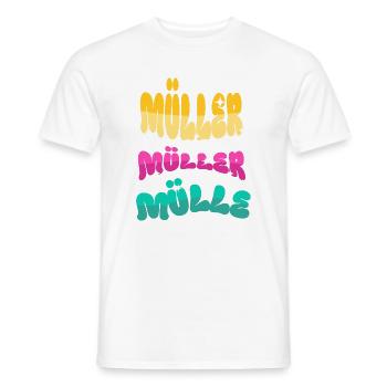 Müller Name Nachname - Männer T-Shirt - Weiß - Vorne - AI Model Male 178 dark (178cm)