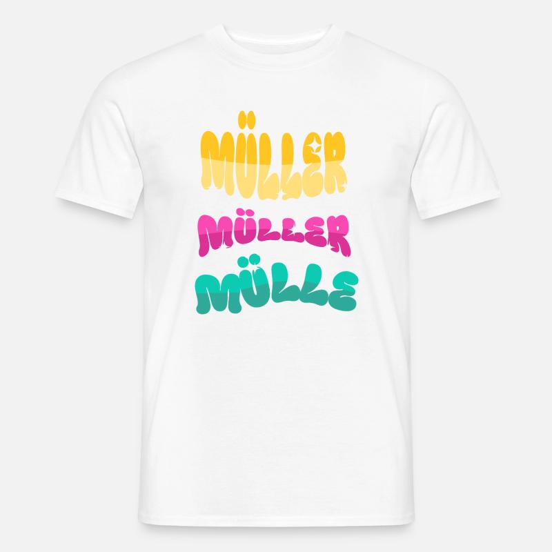 Müller Name Nachname - Männer T-Shirt - Weiß