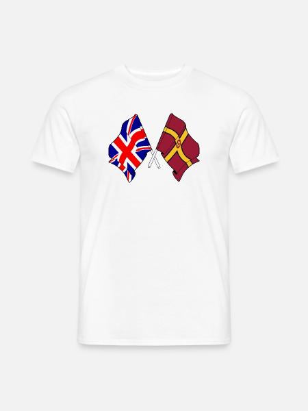 Northamptonshire kreuzte Großbritannien - Männer T-Shirt - Weiß