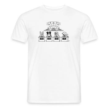 Quiz Hunde Line Art - Männer T-Shirt - Weiß - Vorne - AI Model Male 178 dark (178cm)