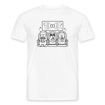 Art de ligne cinéma Cats - T-shirt homme - blanc - Devant - AI Model Male 178 dark (178cm)
