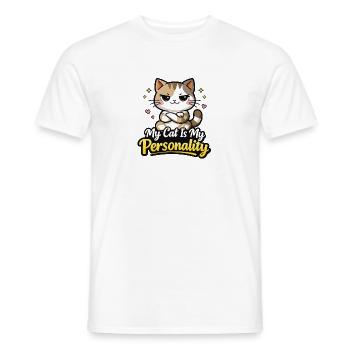 My Cat Is My Personality Motiv - Männer T-Shirt - Weiß - Vorne - AI Model Male 178 dark (178cm)