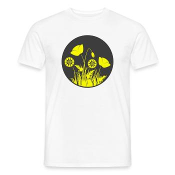 Fleurs jaunes en cercle - T-shirt homme - blanc - Devant - AI Model Male 178 dark (178cm)