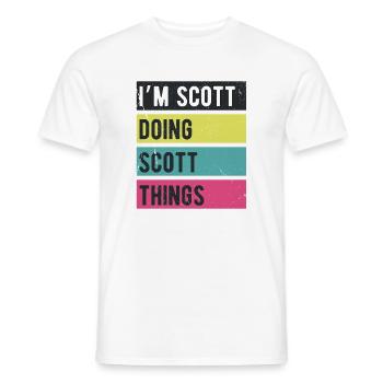 Ich bin Scott und mache Scott Things Retro Colors - Männer T-Shirt - Weiß - Vorne - AI Model Male 178 dark (178cm)