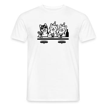Fête Chats Gueule de bois Bar Boire - T-shirt homme - blanc - Devant - AI Model Male 178 dark (178cm)