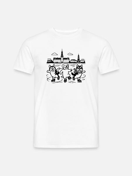 Schlittschuh Mimalistisch Line Art - Men's T-Shirt - white