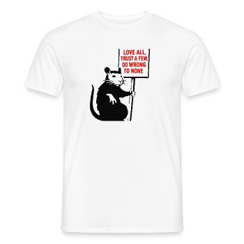 Ratte mit Protest-Schild - Männer T-Shirt - Weiß - Vorne - AI Model Male 178 dark (178cm)