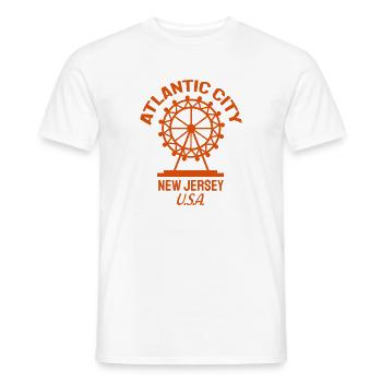 Atlantic City - Fondé en 1854 - New Jersey - États-Unis - T-shirt homme - blanc - Devant - AI Model Male 178 dark (178cm)