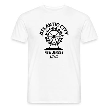 Atlantic City - Fondé en 1854 - New Jersey - États-Unis - T-shirt homme - blanc - Devant - AI Model Male 178 dark (178cm)