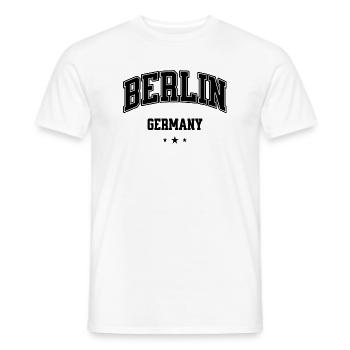 Berlin Arch Collegiate Logo - Männer T-Shirt - Weiß - Vorne - AI Model Male 178 dark (178cm)