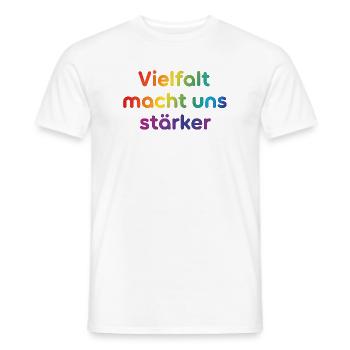 La diversité nous rend plus forts - T-shirt homme - blanc - Devant - AI Model Male 178 dark (178cm)