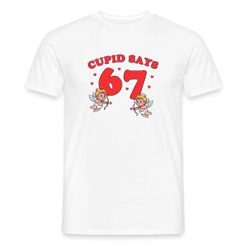 Cupid Says 67 – liebevolles Cupido-Design  - Männer T-Shirt - Weiß - Vorne - AI Model Male 178 dark (178cm)