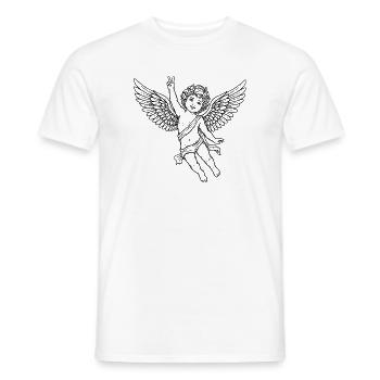 Cheerful Peace Angel with Peace Sign - Men's T-Shirt - white - Front - AI Model Male 178 dark (178cm)