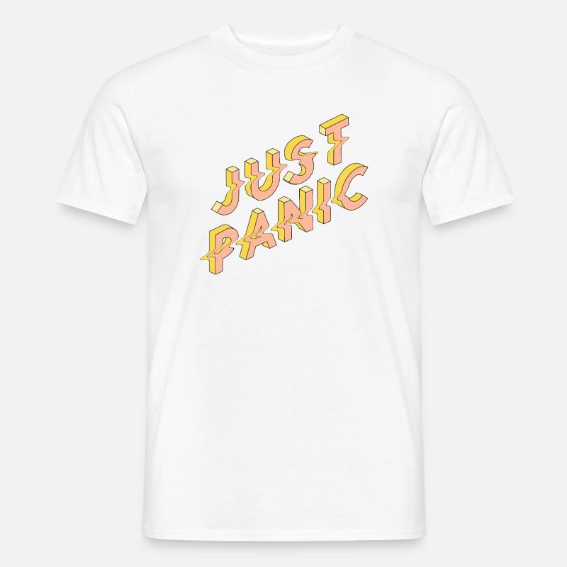 Just Basic 3D Retro Typo - Männer T-Shirt - Weiß