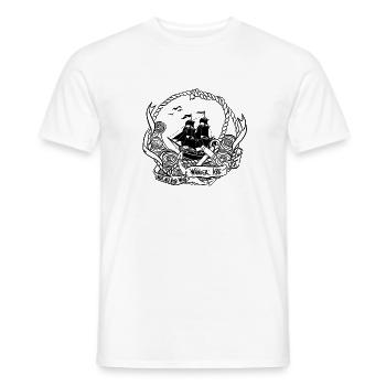Navire pirate dans un cercle de cordes - T-shirt homme - blanc - Devant - AI Model Male 178 dark (178cm)