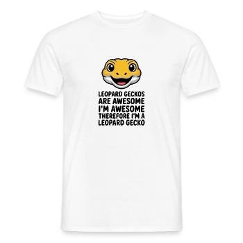 Leopard Gecko Cartoon Smile - Men's T-Shirt - white - Front - AI Model Male 178 dark (178cm)