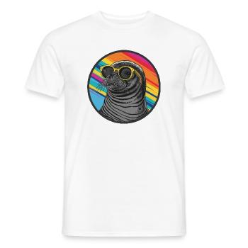 Bunter Seehund mit Sonnenbrille - Männer T-Shirt - Weiß - Vorne - AI Model Male 178 dark (178cm)