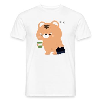 Kawaii Tiger mit Kaffeetasse - Männer T-Shirt - Weiß - Vorne - AI Model Male 178 dark (178cm)