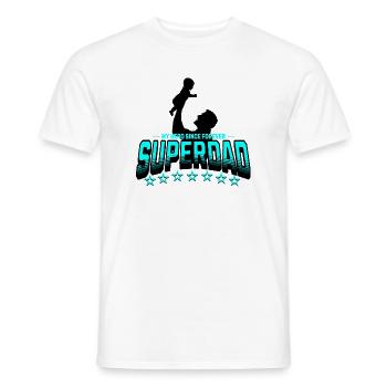 Superdad hero father since always - Men's T-Shirt - white - Front - AI Model Male 178 dark (178cm)