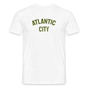 Atlantic City - Fondé en 1854 - New Jersey - États-Unis - T-shirt homme - blanc - Devant - AI Model Male 178 dark (178cm)