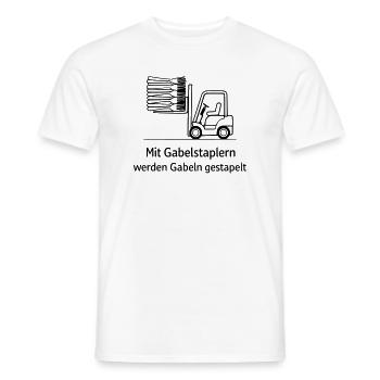 gabelstapler wortwitz gabel stapeln - Männer T-Shirt - Weiß - Vorne - AI Model Male 178 dark (178cm)