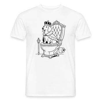 Dachshund Throne Toilet Line Art - Men's T-Shirt - white - Front - AI Model Male 178 dark (178cm)